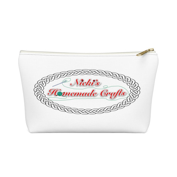 "Nicki's Homemade Crafts" - White Accessory Pouch